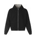 American Style Reversible Houndstooth Plaid Hooded Sweatshirt Men's Street Fashion Loose Casual Couple Jacket_viptrois.com