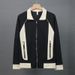 "Men's Japanese-Inspired Contrast Panel Jacket – Lightweight Polyester With Zippered Pockets (Black/Apricot, M-3XL)"_viptrois.com