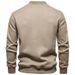 Men's Fleece-Lined Waffle Knit Baseball Collar Sweatshirt - Soft & Warm Pullover For Casual Wear (White, Navy, Black, Khaki, Denim Blue)_viptrois.com