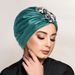 New Fashionable Muslim Multi-color Headscarf Hat With Two Buttons On The Forehead, Women's Versatile Pullover And_viptrois.com