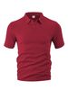 Men's Clothing Summer Thin Breathable Perspiration Loose Casual Solid Color Jacquard Fabric Men's Short Sleeved Polo Shirt_viptrois.com