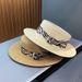 Flat Top For Women Summer French Zebra Pattern New Sun Outdoor Vacation Sunshade Straw Hat_viptrois.com