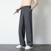 Men's Classic Straight Leg Dress Pants - Relaxed Fit Wide Leg Trousers With Belt Loops For Casual & Business Wear (Black, Brown, Gray)_viptrois.com