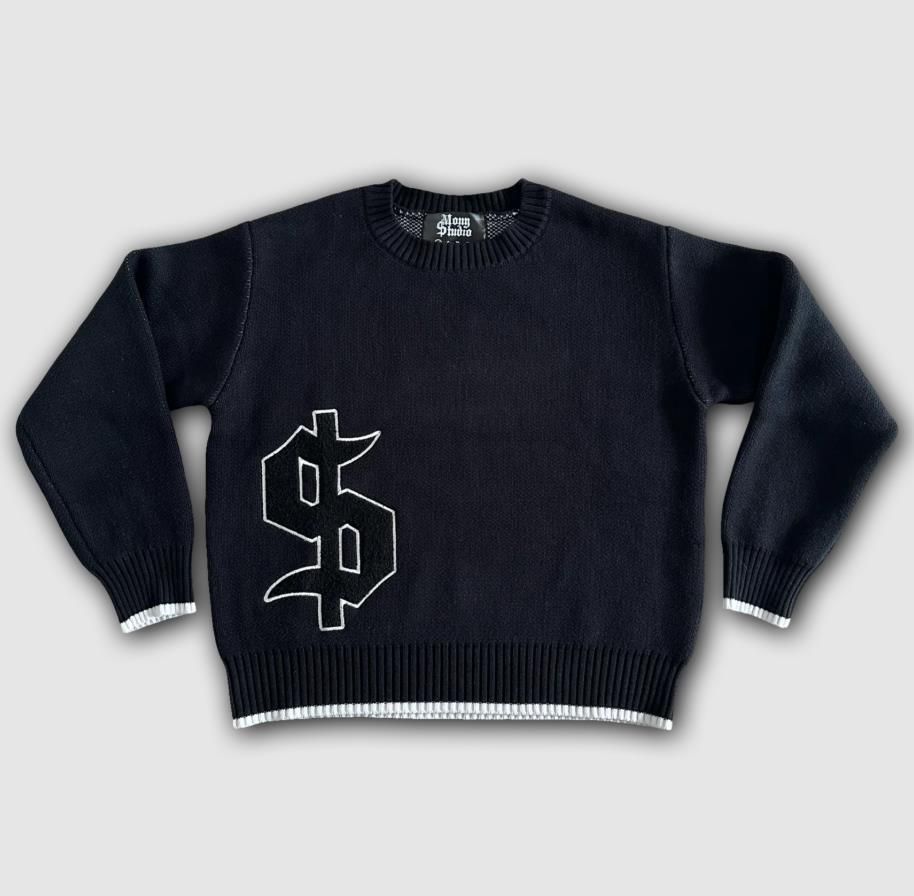 Harajuku Streetwear Sweater For Men – Embroidered Symbol Knit Pullover, Oversized Round Neck Casual High Street Fashion For Autumn & Winter_viptrois.com