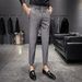 Men's Clothing Straight Solid Color Trousers Casual Temperament Literary Lazy Trend Nine Point Trousers_viptrois.com