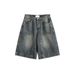 2025 Thin Denim Shorts Men's Summer New Straight Five-point Pants Tide Brand American Casual High Street Middle Pants Tide_viptrois.com