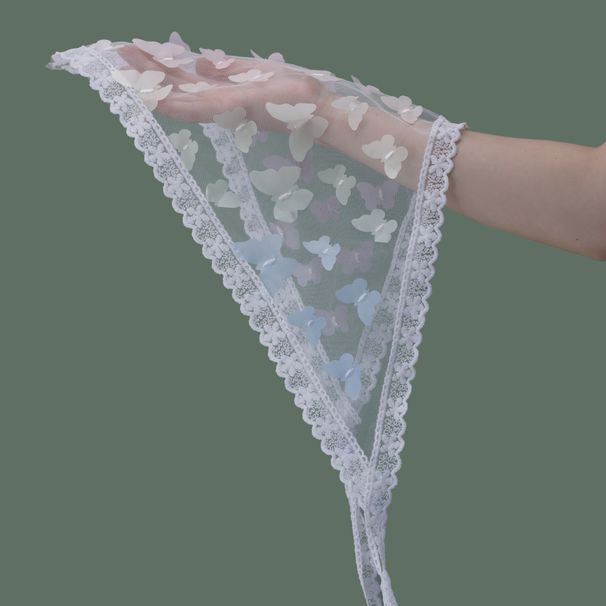 French Floral Silk Headscarf - Triangular Hair Accessory For Women (Summer Pastoral Scarf, High-End Hairband, Boho Chic Style)_viptrois.com