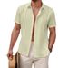 Men's Clothing Summer Beach Shirt Lace Casual Short Sleeve High End Non Iron Knitted Shirt_viptrois.com