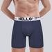 Pulse Cross-Border E-commerce Factory Supply Men's Underwear Simple Long Style European Size Solid Color Mid-Waist Boxer_viptrois.com