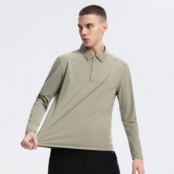 Men's Clothing POLO Shirt Sports Long Sleeved Tops Men's Spring And Autumn Business Casual Commuting Bottoming Stand Up Collar T Shirt Men's Clothing_viptrois.com