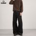 Men's Clothing Retro Split Wide Leg Jeans A-Line Denim Straight Leg Pants American Style Floor Length Vintage Washed Denim Pants For Cleanfit Style_viptrois.com