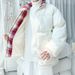 Men's Plaid Stand Collar Puffer Jacket – Winter Warm Quilted Coat With Fleece Lining (M-5XL, Beige/Black/Blue)_viptrois.com