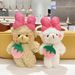 Creative Cartoon Strawberry Bear Doll Keychain Cute Bear Doll School Bag Pendant Girl Plush Gift New_viptrois.com