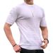 Men's New Summer Small Square T-shirt Round Neck Casual Half Sleeve Tops_viptrois.com