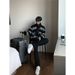 1 Round Neck Color Block Design Soft Sweater For Men Autumn Winter Mature Knitted Loose American Retro Korean Style Coat_viptrois.com
