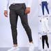 Men's Clothing Casual Trousers Straight Business Solid Color Slim Fitting Formal Trousers_viptrois.com