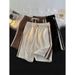 Men's Corduroy Shorts Style Side Stripe Color Blocking Webbing Drawstring Elastic Waist Casual Five Point Length_viptrois.com