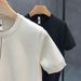 Minimalist Short T-shirt For Men, Slim Fit Half Sleeved Ice Silk Knit Shirt, Stylish And Handsome Jacket, Light Mature_viptrois.com