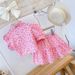Kid's Clothing 2025 Spring And Summer New Girls Pink Leopard Print High Waist Top And Skirt Set_viptrois.com
