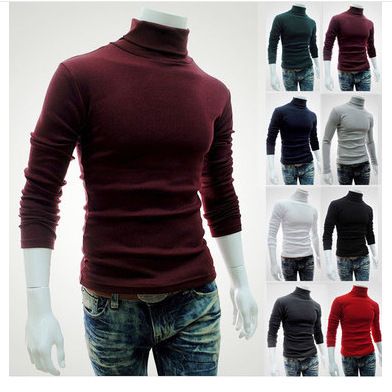 New High Neck Base Shirt, British Slim Fit, Personalized And Fashionable Men's Long Sleeved Autumn T-shirt_viptrois.com
