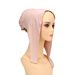 Women's Hijab satin modal cotton bottoming hat solid color elastic lace hat headscarf adjustable_viptrois.com