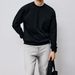 Premium Anti-Wrinkle Air Layer Crewneck Sweatshirt – Heavyweight Cotton Unisex Pullover (S-XXL, Black/Light Grey/Cream, Relaxed Fit)_viptrois.com