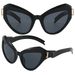Cat Eye Sunglasses For Women – Large UV400 Frame, Gradient Color Lenses, Wrap-Around Design For Cycling & Fashion_viptrois.com