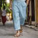Men's Clothing Casual Summer Elastic Waist Drawstring Multi Pocket Cotton And Linen Trousers Beach Pants_viptrois.com