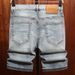 Men's Clothing High End Printed Denim Shorts Men's Slim Fit Shorts 5 Points Summer Thin Men's Breeches Mid Length Pants Trendy Fashion_viptrois.com