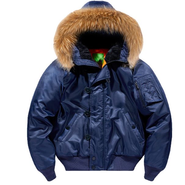 Men's Clothing American Style Cotton Thickened Autumn And Winter New Ma1 Pilot Jacket Detachable Fur Collar Cotton Coat Large Size Coat_viptrois.com