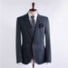 Men's Slim Fit Blue Stripe Suit Set Formal Blazer & Trousers For Wedding, Business & Office Wear_viptrois.com