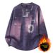 Fleece P Large Size Desan Ribbed Letter Full Printed Sweater_viptrois.com