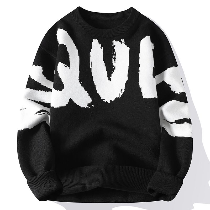 Men's Clothes Sweater Men Autumn-winter Men's Thickened Sweater Men's Trend Large Letter Knitwear Men's_viptrois.com