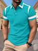 Men's Color Matching Casual Short Sleeved Polo Shirt Men's Sports Polo Shirt_viptrois.com