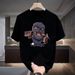 Men's Clothing Heavy Cotton Trendy Brand Boy's Printed Round Neck Short Sleeve Loose Large Size All Match Outer Wear T Shirt_viptrois.com