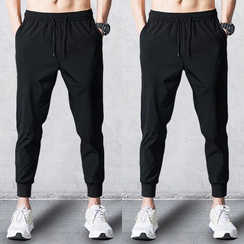 Minimalist Plus Size Casual Long Sports Spring Summer Loose Korean Style Trendy Men's Cropped Pants_viptrois.com