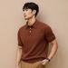 Men's Slim Fit Knit Polo Shirt Short Sleeve Business Casual T-Shirt With Turn-Down Collar_viptrois.com