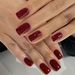 Wearable Nail Tips High End Autumn Solid Color Nail Tips Removable Red Short Wearable False Nails Rectangular Nail Tips_viptrois.com