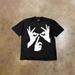 Vintage Heavyweight Cotton T-Shirt Oversized Fit Fingerprint Graphic Tee Summer Casual Streetwear for Men And Women_viptrois.com