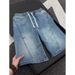 Men's High Street Style Denim Shorts Vibe Retro Straight Leg Loose Fit Wide Leg Style Casual Five Point Pants_viptrois.com