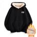 Imitation Cotton Lamb Wool Shoulder Hooded Drawstring Sweater_viptrois.com