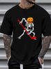 Skeleton Hockey Halloween Pumpkin T-Shirt Comfortable Top For Everyday Wear Fashion Slightly Stylish Versatile Women Designer Clothes Women Top Graphic Tees Female Unisex T-Shirt For Women Casual Summer Soft Streetwear Graphic Casual Stretched_viptrois.com