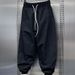 Men’s Clothing Summer Thin Outdoor Quick Drying Sports Pants Men's Trendy Loose Large Size Wide Leg Casual Nine Point Cuff Harem Pants_viptrois.com