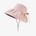 Sunscreen Hat For Women's Outings, Black Rubber, UV Protection, Large Brim, Face Covering, Fisherman Hat, Casual And_viptrois.com