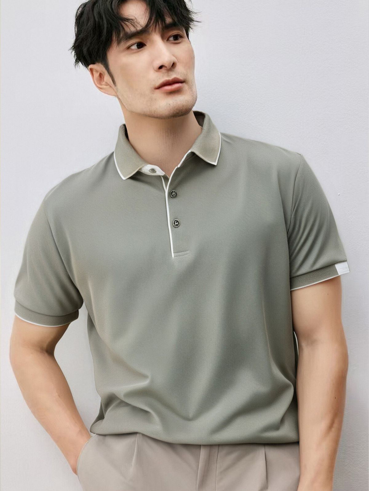 Men's Clothing Contrast Color Collar Breathable Short Sleeve Spring And Summer Casual Polo Shirt Commuting Business Lapel Tops_viptrois.com
