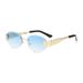 New Frameless Trimmed Metal Sunglasses Cross Border Retro UV400 Trendy Sunglasses High End Fashion_viptrois.com