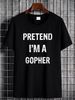 Let's Pretend I'm A Gopher Funny Halloween Party Costume T-Shirt Soft Designer Clothes Slightly Breathable T-Shirt For Women Casual Summer Women Unisex Women Top Graphic Tees Streetwear Comfortable Female Casual Top For Everyday Wear Fashion Stretched_viptrois.com