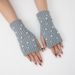 Women's Pearl-Trimmed Knit Fingerless Gloves – Stylish & Warm Arm Warmers For Winter Fingerless Warm Temperament Arm Sleeves_viptrois.com