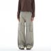 Relaxed-Fit Cargo Pants With Adjustable Waist Workwear Style Drop-Cuff Casual Trousers For Men_viptrois.com