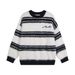 Pure American Retro Lazy Style Striped Sweater For Men Couples Autumn Winter New Loose Niche Casual Color-Block Knitted Top_viptrois.com
